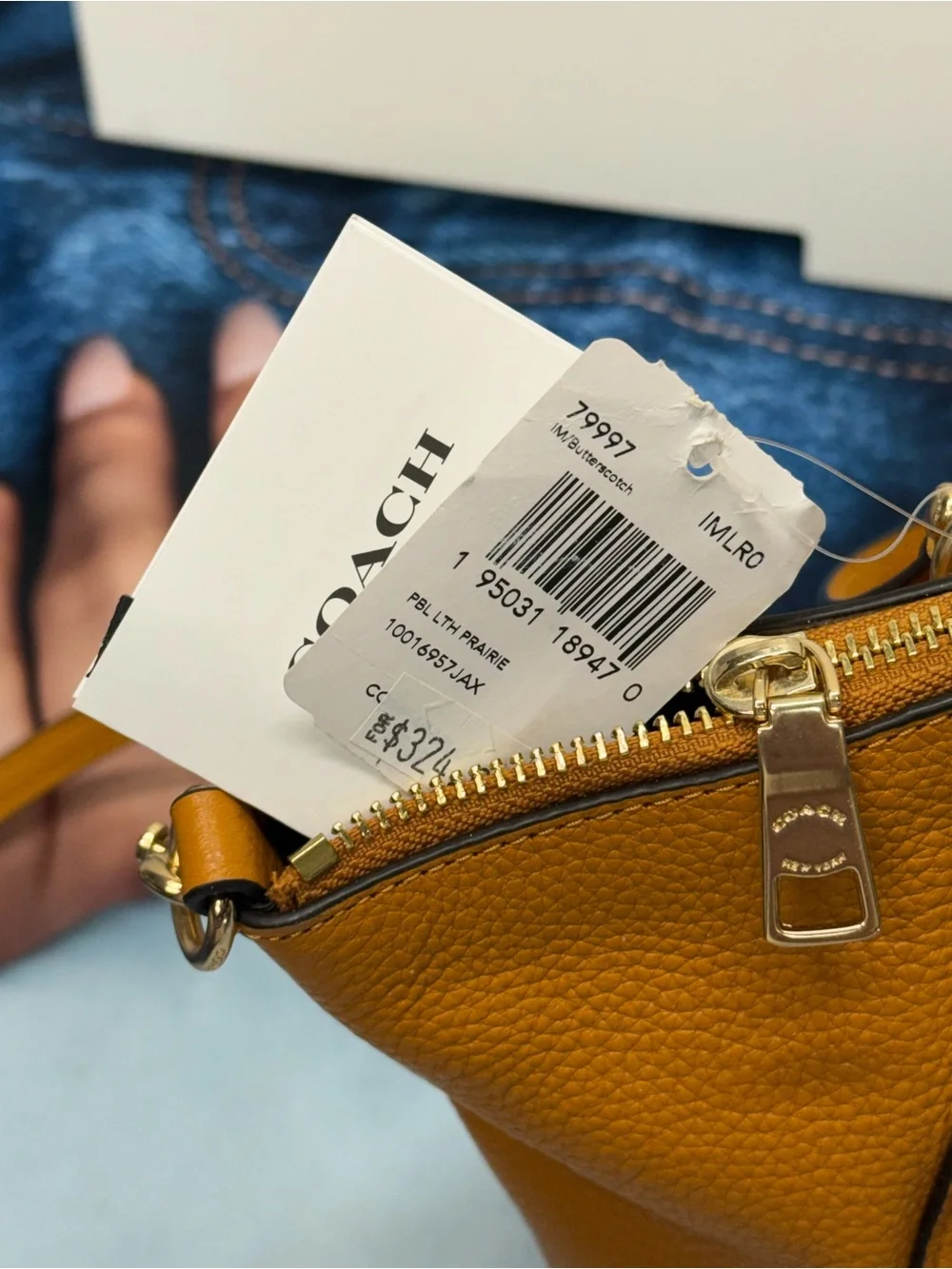 Coach new+tag pebbled
